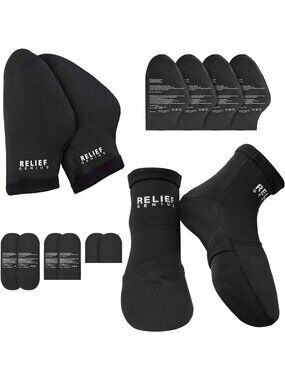 Cold Therapy Socks & Gloves for Chemo Relief - Neuropathy Comfort, Black, L